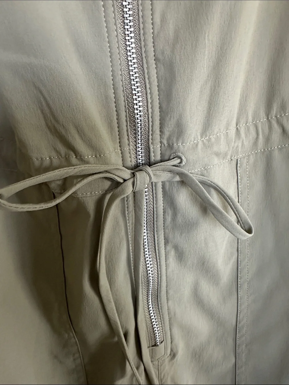 Athleta Olive Green Sleeveless Zip-Front Jumpsuit